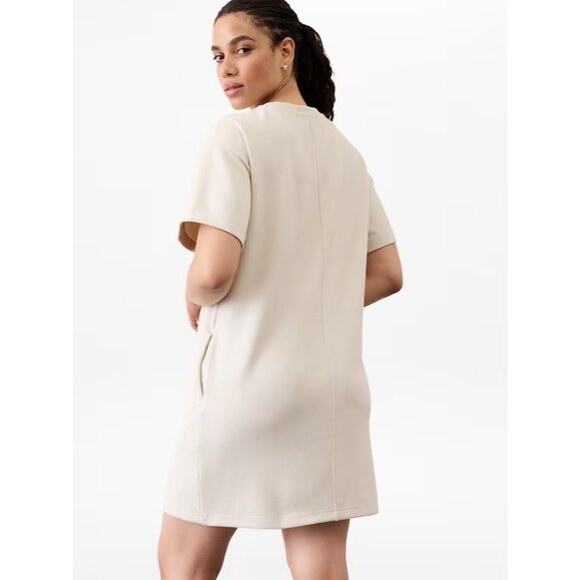 Athleta L Seasoft Rib Tee Dress Bone Large Regular - Picture 2 of 9
